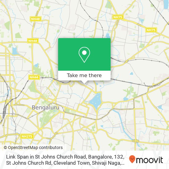 Link Span in St Johns Church Road, Bangalore, 132, St Johns Church Rd, Cleveland Town, Shivaji Naga map