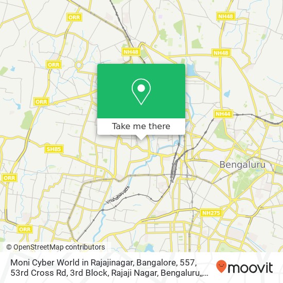 Moni Cyber World in Rajajinagar, Bangalore, 557, 53rd Cross Rd, 3rd Block, Rajaji Nagar, Bengaluru, map