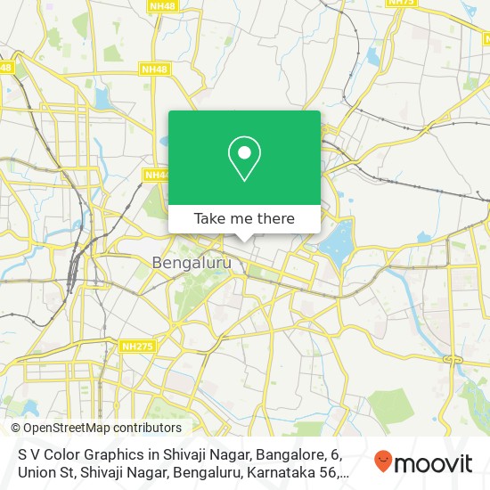 S V Color Graphics in Shivaji Nagar, Bangalore, 6, Union St, Shivaji Nagar, Bengaluru, Karnataka 56 map