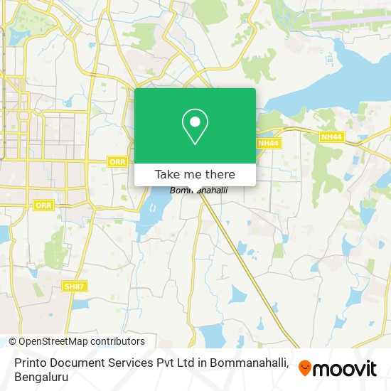 Printo Document Services Pvt Ltd in Bommanahalli map