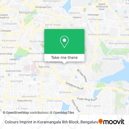 Colours Imprint in Koramangala 8th Block map