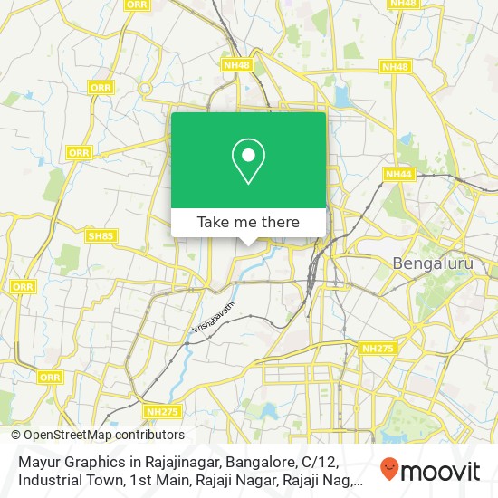 Mayur Graphics in Rajajinagar, Bangalore, C / 12, Industrial Town, 1st Main, Rajaji Nagar, Rajaji Nag map