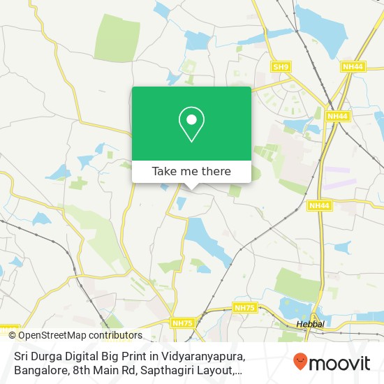 Sri Durga Digital Big Print in Vidyaranyapura, Bangalore, 8th Main Rd, Sapthagiri Layout, Doddabomm map