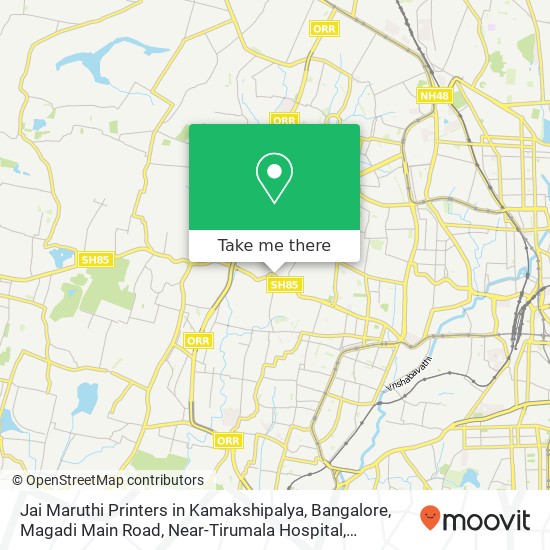 Jai Maruthi Printers in Kamakshipalya, Bangalore, Magadi Main Road, Near-Tirumala Hospital, Kamaksh map