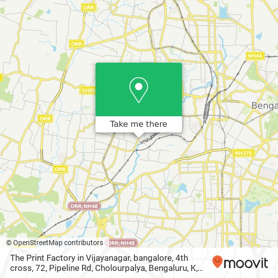 The Print Factory in Vijayanagar, bangalore, 4th cross, 72, Pipeline Rd, Cholourpalya, Bengaluru, K map