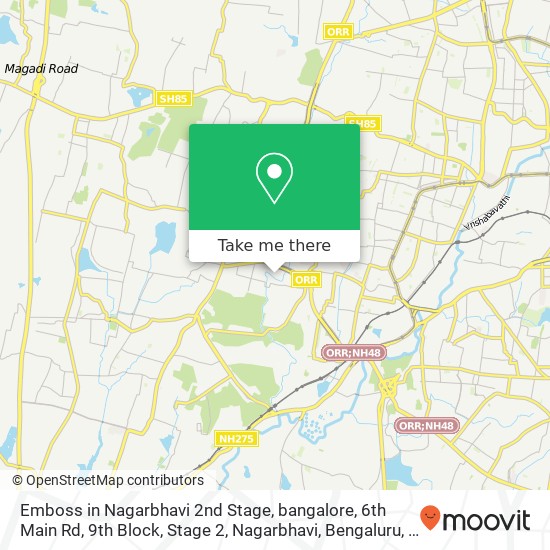 Emboss in Nagarbhavi 2nd Stage, bangalore, 6th Main Rd, 9th Block, Stage 2, Nagarbhavi, Bengaluru, map
