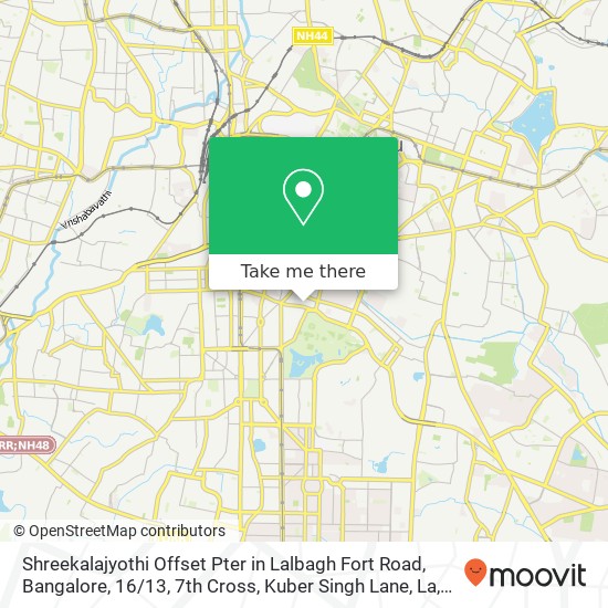 Shreekalajyothi Offset Pter in Lalbagh Fort Road, Bangalore, 16 / 13, 7th Cross, Kuber Singh Lane, La map