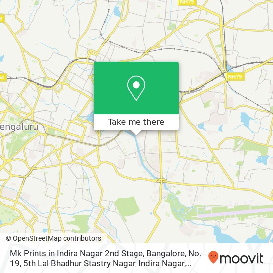 Mk Prints in Indira Nagar 2nd Stage, Bangalore, No. 19, 5th Lal Bhadhur Stastry Nagar, Indira Nagar map