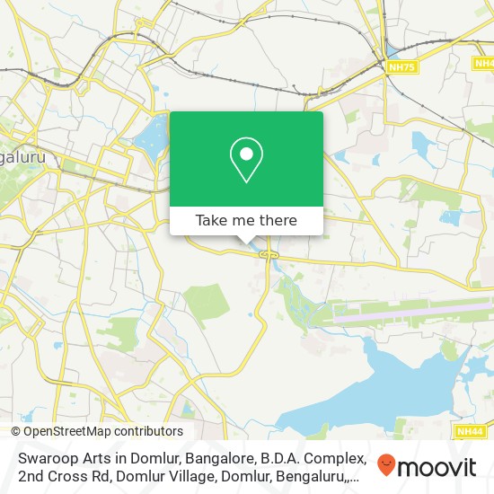 Swaroop Arts in Domlur, Bangalore, B.D.A. Complex, 2nd Cross Rd, Domlur Village, Domlur, Bengaluru, map