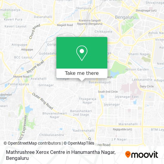 Mathrushree Xerox Centre in Hanumantha Nagar map
