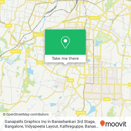 Ganapathi Graphics Inc in Banashankari 3rd Stage, Bangalore, Vidyapeeta Layout, Kathreguppe, Banash map