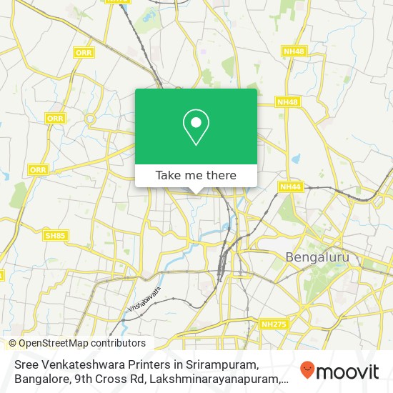 Sree Venkateshwara Printers in Srirampuram, Bangalore, 9th Cross Rd, Lakshminarayanapuram, Rajaji N map