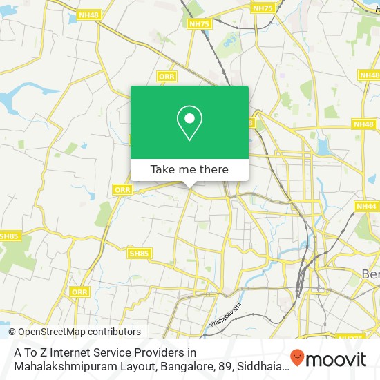 A To Z Internet Service Providers in Mahalakshmipuram Layout, Bangalore, 89, Siddhaiah Puranik Rd 1 map