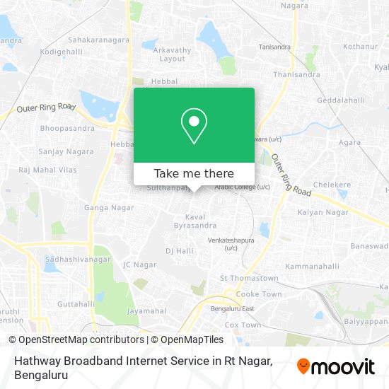 Hathway Broadband Internet Service in Rt Nagar map