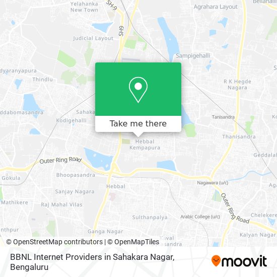 BBNL Internet Providers in Sahakara Nagar map