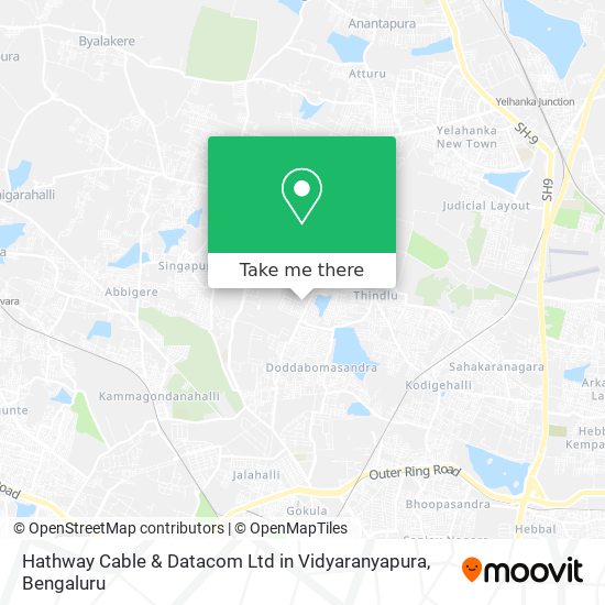 Hathway Cable & Datacom Ltd in Vidyaranyapura map
