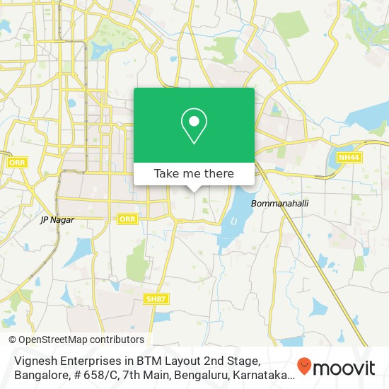 Vignesh Enterprises in BTM Layout 2nd Stage, Bangalore, # 658 / C, 7th Main, Bengaluru, Karnataka 560 map