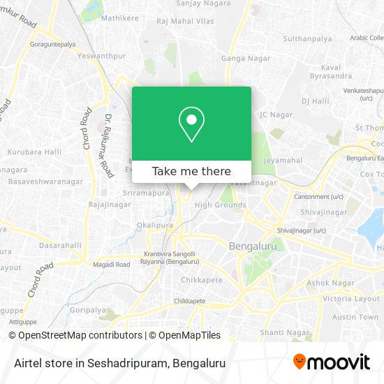 Airtel store in Seshadripuram map