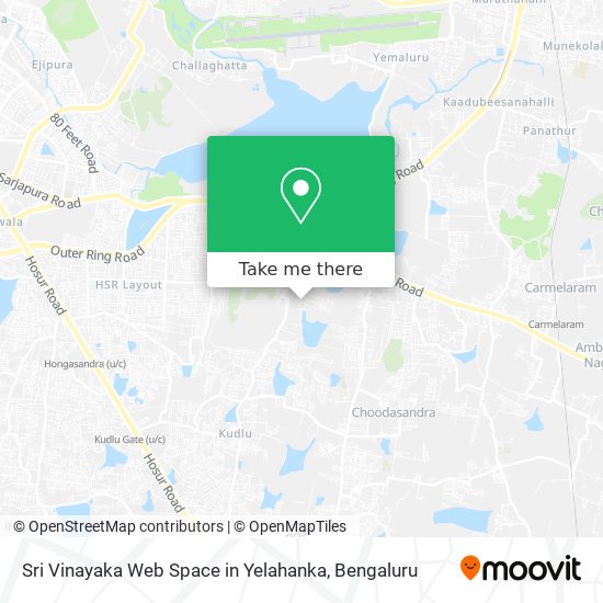 Sri Vinayaka Web Space in Yelahanka map