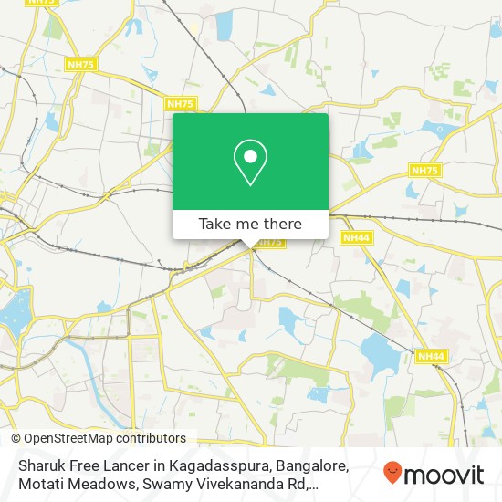 Sharuk Free Lancer in Kagadasspura, Bangalore, Motati Meadows, Swamy Vivekananda Rd, Bennigana Hall map