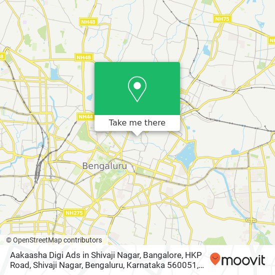 Aakaasha Digi Ads in Shivaji Nagar, Bangalore, HKP Road, Shivaji Nagar, Bengaluru, Karnataka 560051 map