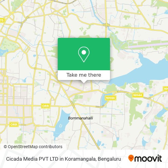 Cicada Media PVT LTD in Koramangala map