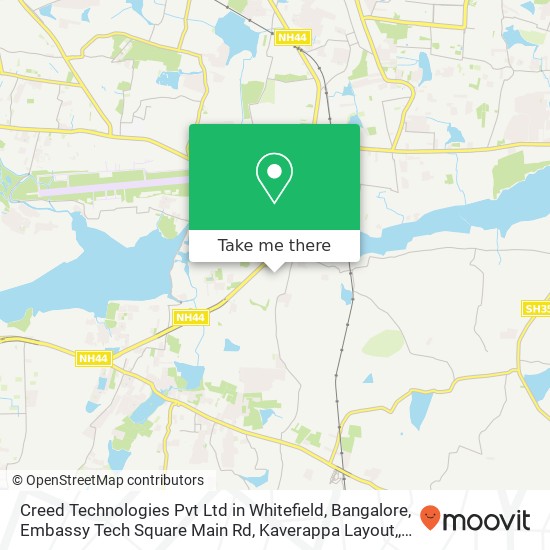 Creed Technologies Pvt Ltd in Whitefield, Bangalore, Embassy Tech Square Main Rd, Kaverappa Layout, map