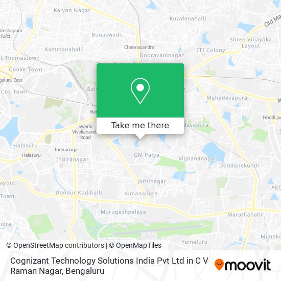 Cognizant Technology Solutions India Pvt Ltd in C V Raman Nagar map