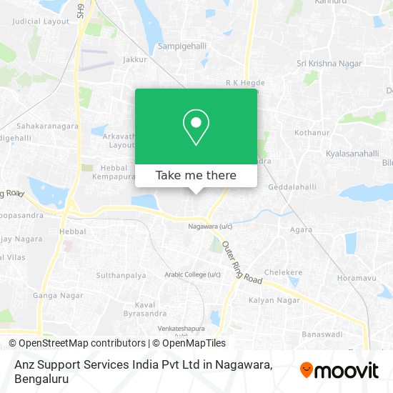 Anz Support Services India Pvt Ltd in Nagawara map