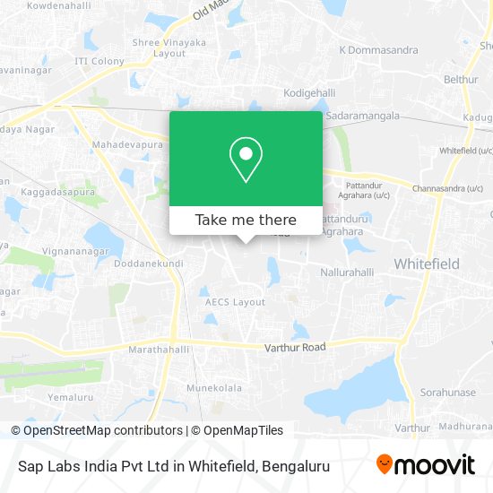 Sap Labs India Pvt Ltd in Whitefield map