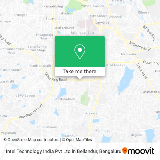 Intel Technology India Pvt Ltd in Bellandur map