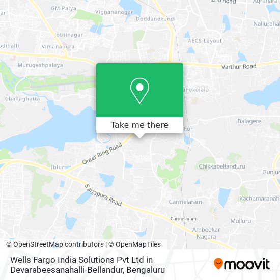 Wells Fargo India Solutions Pvt Ltd in Devarabeesanahalli-Bellandur map
