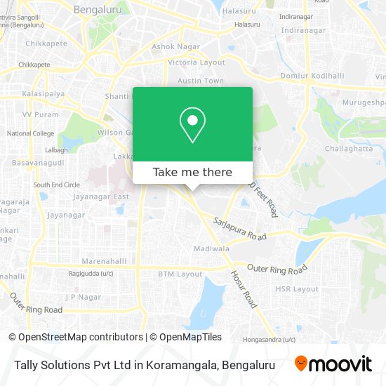 Tally Solutions Pvt Ltd in Koramangala map