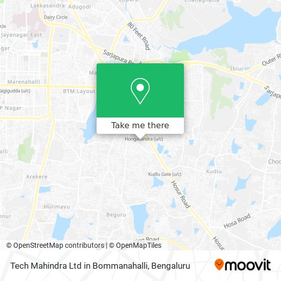 Tech Mahindra Ltd in Bommanahalli map
