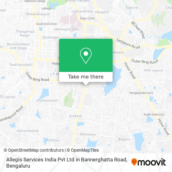 Allegis Services India Pvt Ltd in Bannerghatta Road map