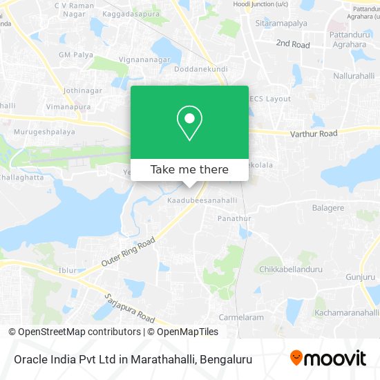 Oracle India Pvt Ltd in Marathahalli map