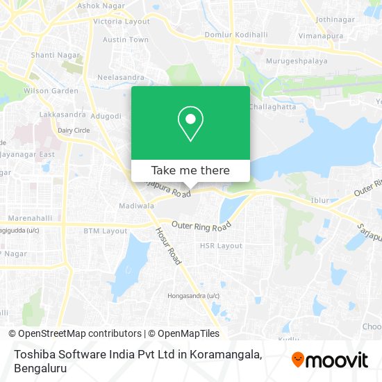 Toshiba Software India Pvt Ltd in Koramangala map