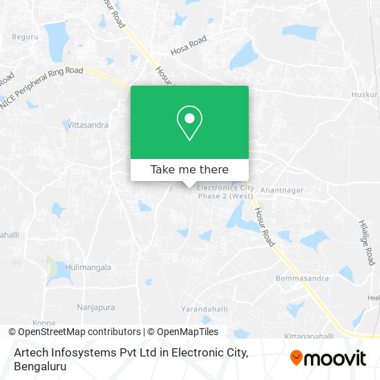 Artech Infosystems Pvt Ltd in Electronic City map