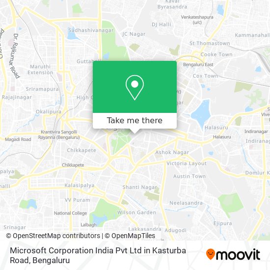 Microsoft Corporation India Pvt Ltd in Kasturba Road map