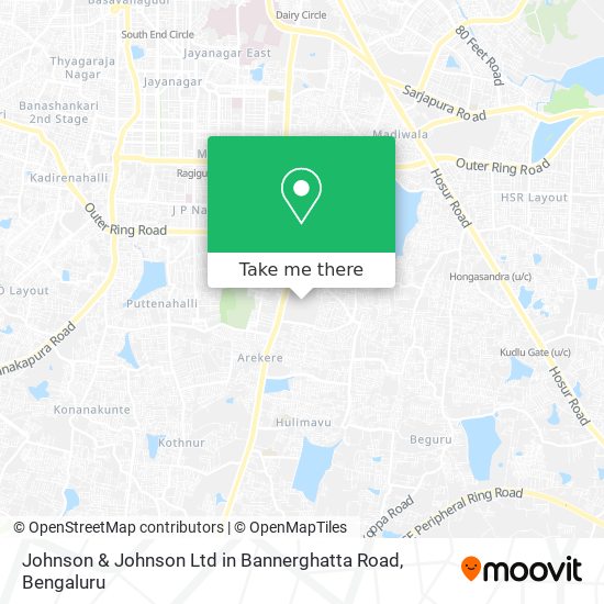 Johnson & Johnson Ltd in Bannerghatta Road map