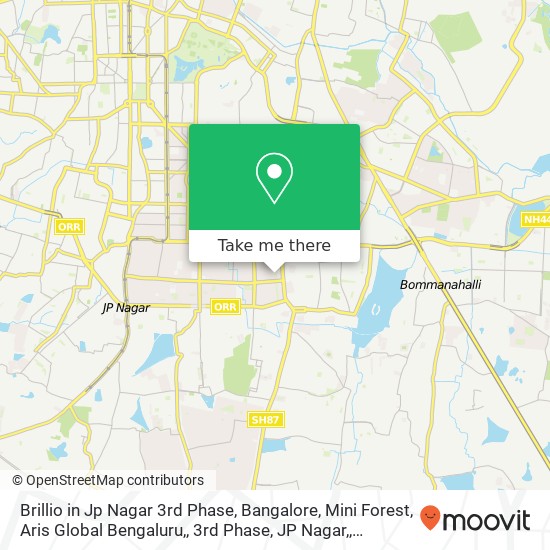 Brillio in Jp Nagar 3rd Phase, Bangalore, Mini Forest, Aris Global Bengaluru,, 3rd Phase, JP Nagar, map