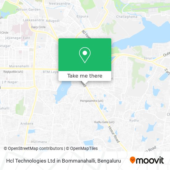 Hcl Technologies Ltd in Bommanahalli map