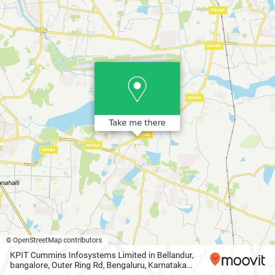 KPIT Cummins Infosystems Limited in Bellandur, bangalore, Outer Ring Rd, Bengaluru, Karnataka 56010 map