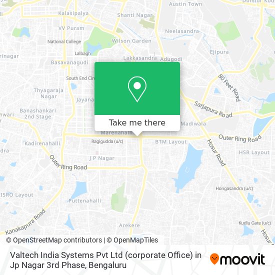 Valtech India Systems Pvt Ltd (corporate Office) in Jp Nagar 3rd Phase map