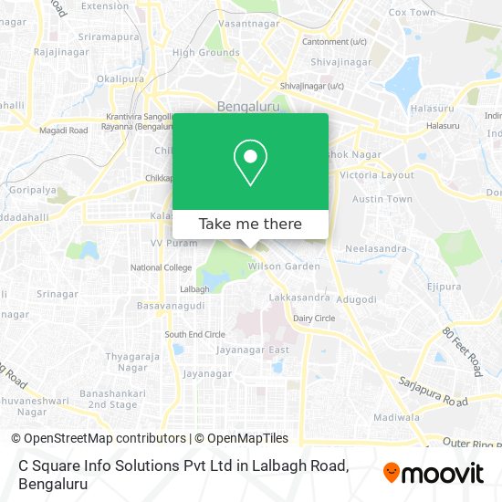 C Square Info Solutions Pvt Ltd in Lalbagh Road map