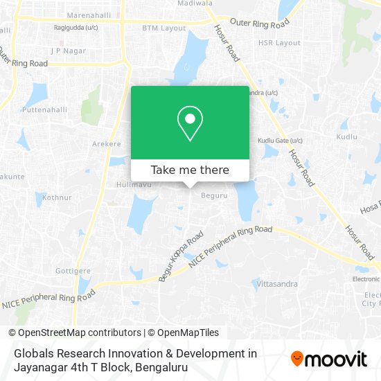 Globals Research Innovation & Development in Jayanagar 4th T Block map