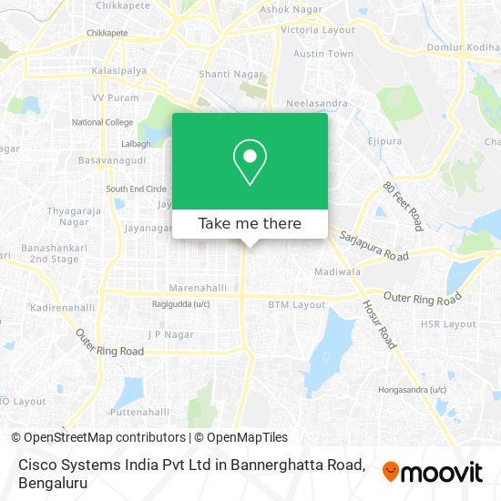 Cisco Systems India Pvt Ltd in Bannerghatta Road map