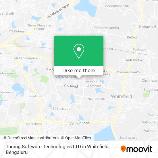 Tarang Software Technologies LTD in Whitefield map
