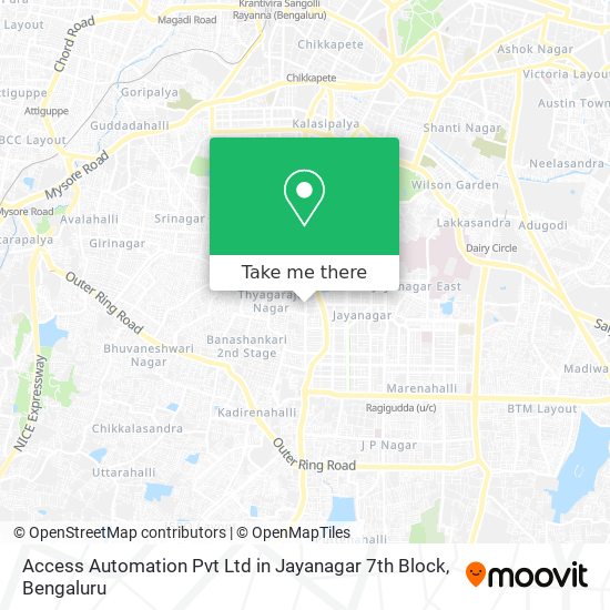 Access Automation Pvt Ltd in Jayanagar 7th Block map