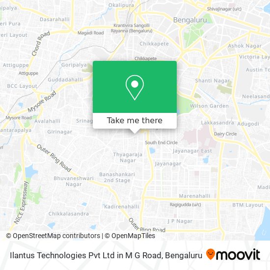 Ilantus Technologies Pvt Ltd in M G Road map